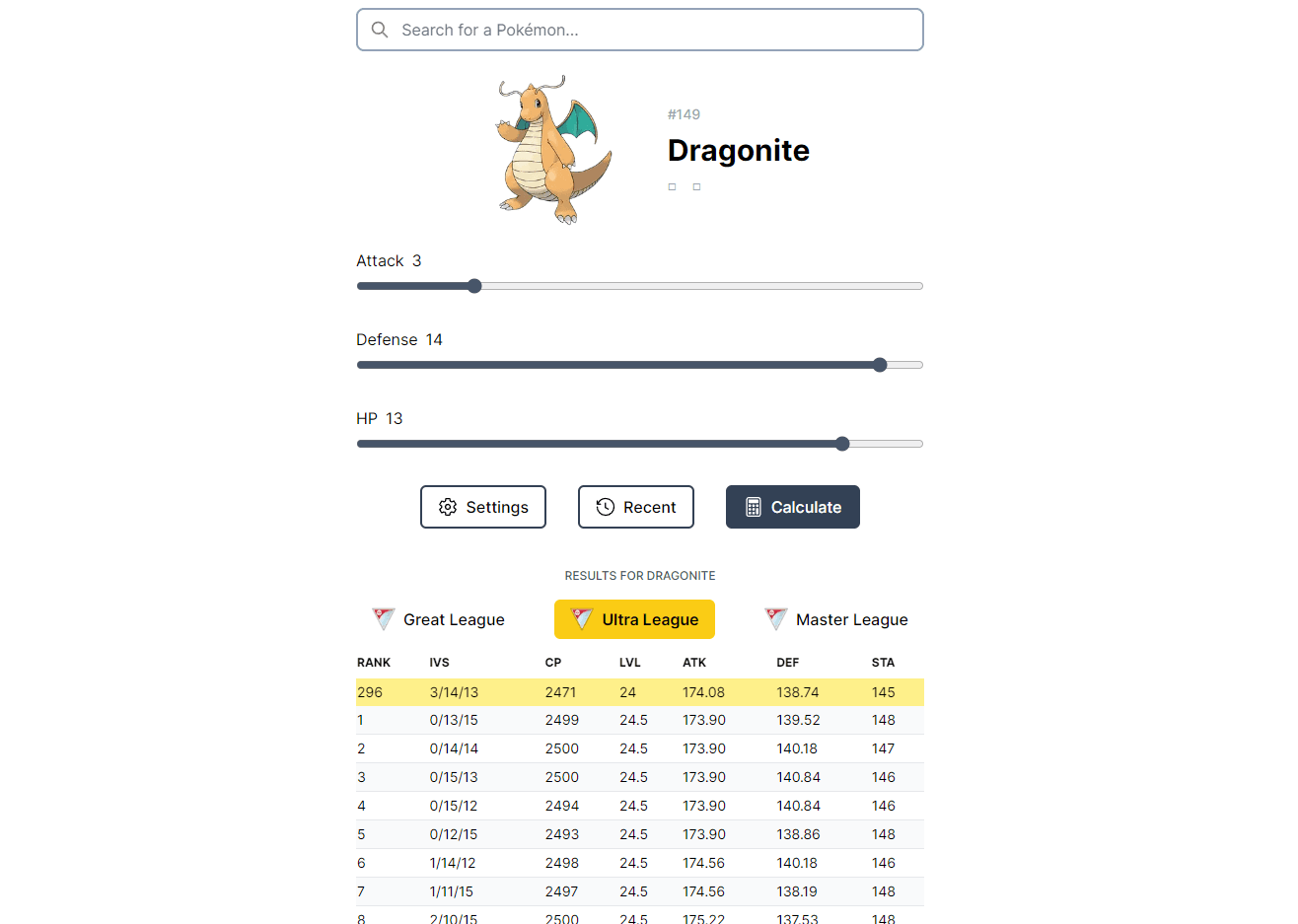 Pokéntial - Pokemon GO PVP IV Calculator